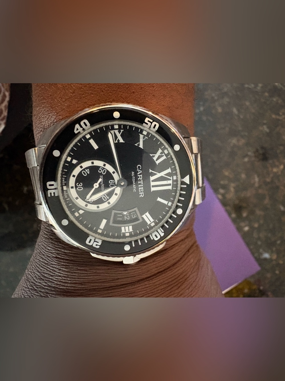 Men’s Designer watch Black and Silver Dive-Style Automatic Watch